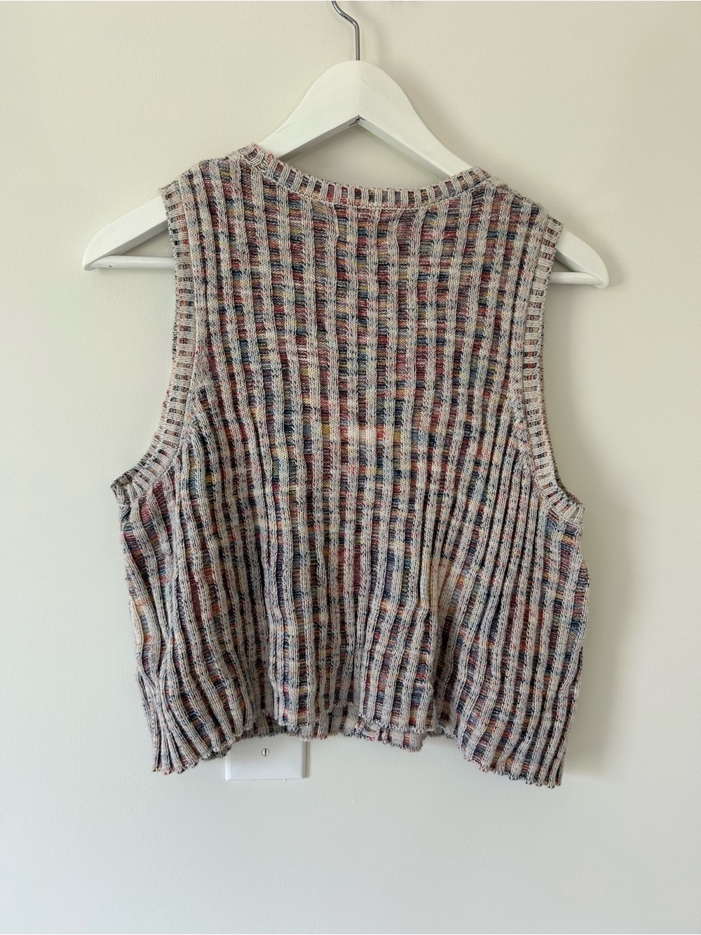 Eclectic Ribbed Multicolor Knit Tank Top - Picture 5 of 8